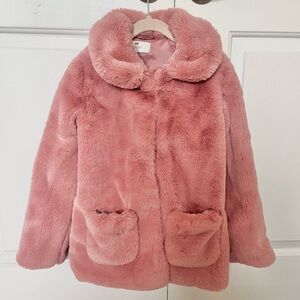 H&M Soft Pink Faux Fur Jacket for Kids